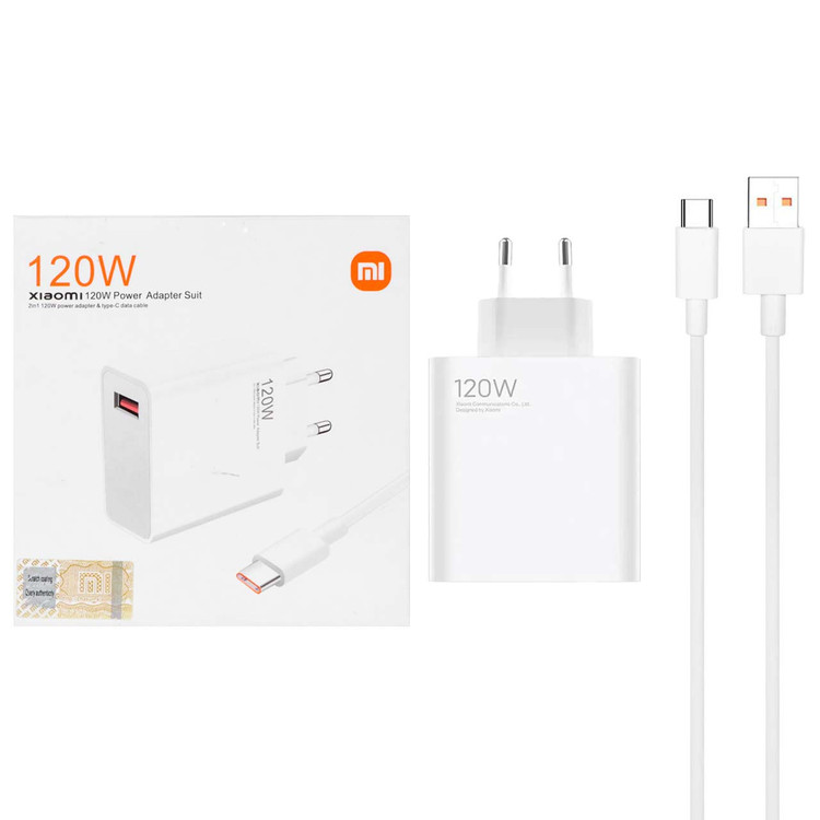 شارژر دیواری فست تک پورت Xiaomi مدل VCA7GACH 120W به همراه کابل شارژ Type-C